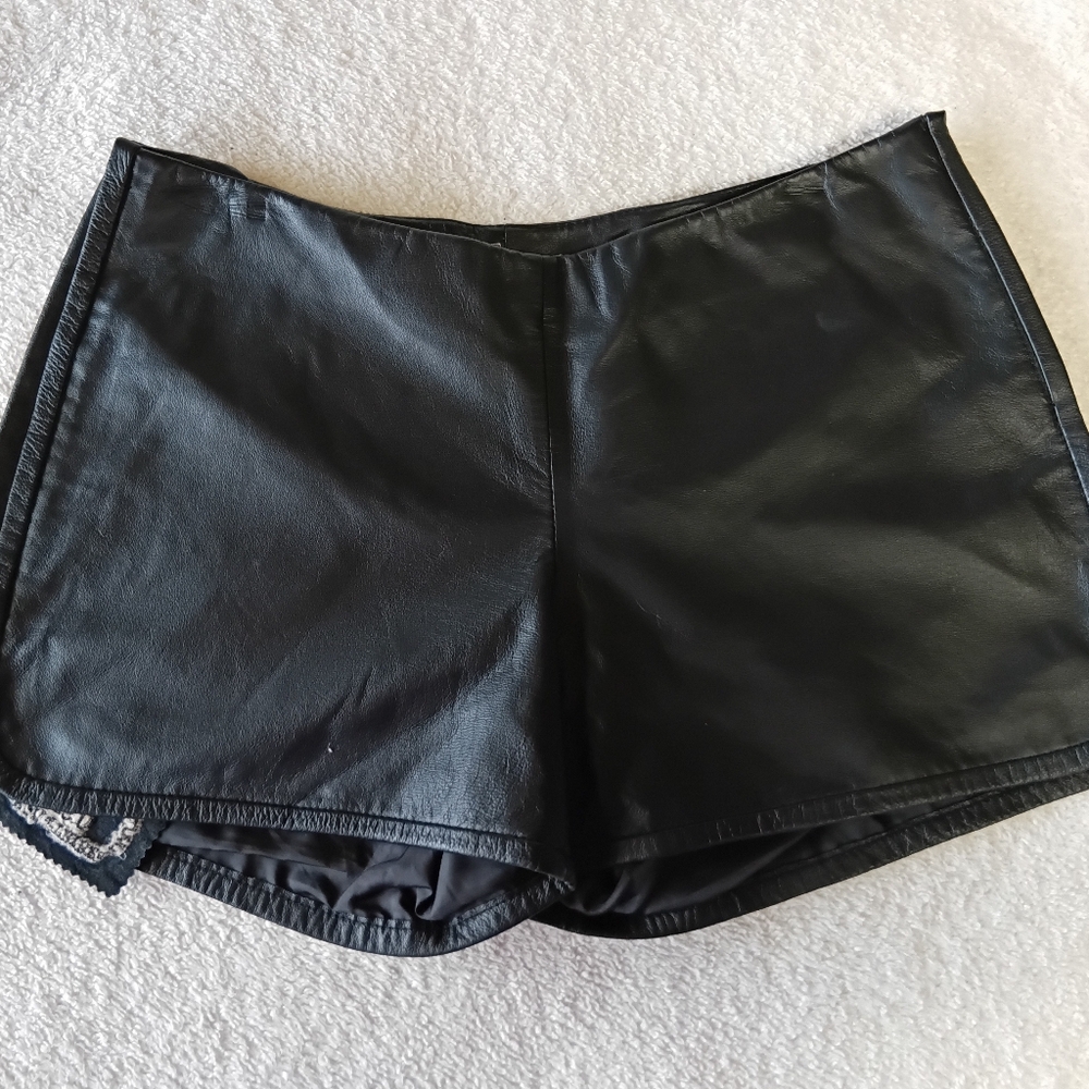 My Tribe Black Faux Leather High Waist Women’s Shorts